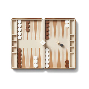 Croc Embossed PU Leather Case Custom <strong>Travel</strong> <strong>Backgammon</strong> Board Game <strong>Set</strong> with Zipper - Product Image 1