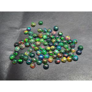 Ópalo Negro Etíope Natural de Alta Calidad de 3mm con Fuego Azul, Certificado por Terceros, Gema Cabujón Suelta, Precio al por Mayor - Product Image 2