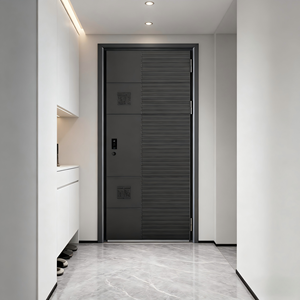 ประตูหน้าบ้านกันขโมย: กันเสียงล็อคลายนิ้วมือมีสไตล์ใบเดี่ยวหรือคู่ - Product Image 4