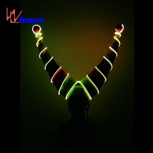 Chapeau à cornes de diable lumineux à LED, fil EL lumineux, accessoire de tête pour fête rave, performance scénique, costume de cosplay - Product Image 6