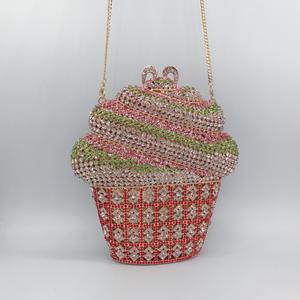 El más nuevo bolso de noche de cristal de helado de lujo, bolso de mano dorado y plateado para magdalenas, fiesta de boda, graduación, bolso de mano, bolso de hombro con cadena - Product Image 5