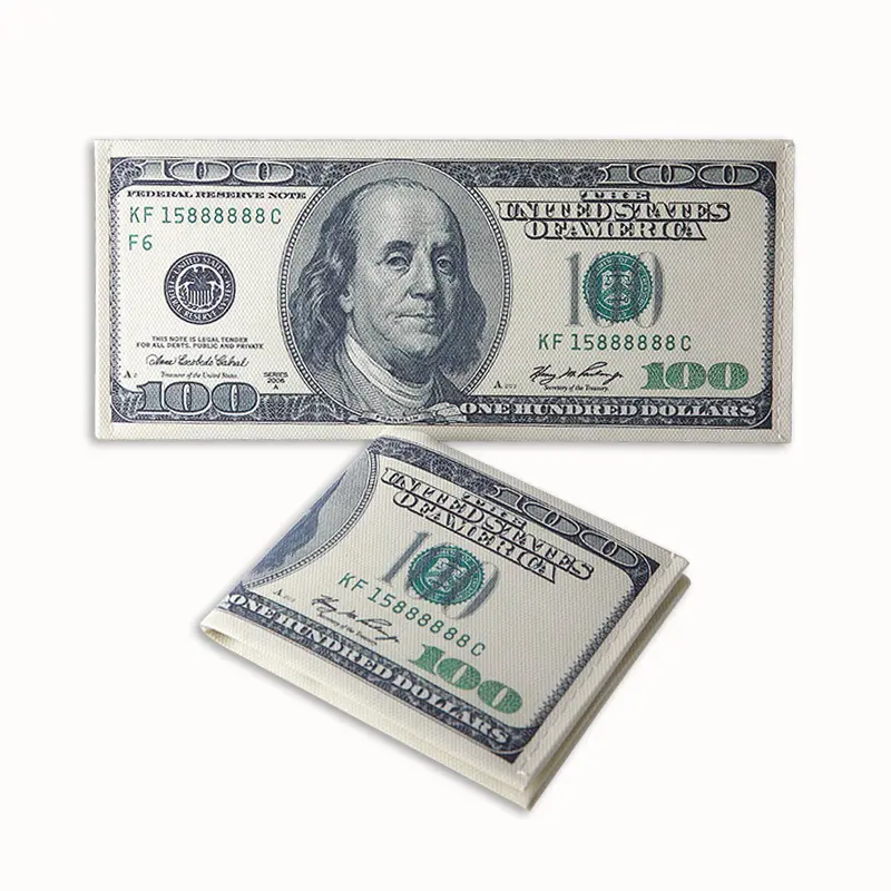 Wholesale novelty 100 dollar bifold money wallet bill credit card holder wallet men money bag purses