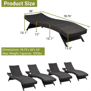 Wholesale Luxury Sun Lounger Adjustable Pe <strong>Rattan</strong> Easy Assembly Outdoor Furniture <strong>Reclining</strong> Tanning Swimming Pool Lounger <strong>Chair</strong> - Product Image 5