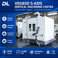 Centre d'usinage CNC 5 axes DL VDU650, fraiseuse simultanée haute précision, commande universelle GSK, BT50 simple, CE EAC