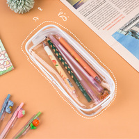 Étui à crayons pour enfants en PVC transparent imprimé sur mesure avec fermeture éclair
