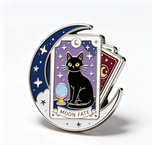 Custom Enamel Moon Fortune Lapel <b>Pin</b> Glitter Brooch Metal <b>Badge</b> for Halloween Christmas Gift - Product Image 2