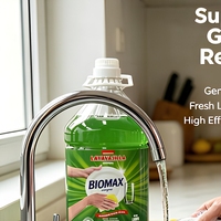 Grand format économique de liquide vaisselle doux au citron pour usage en restaurant avec un nettoyage supérieur