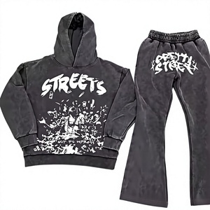 Conjunto de Sudadera con Capucha Dont Stay Frvr para Hombre, Estampado Verde, Estilo Urbano, Algodón French Terry, Ropa de Otoño - Product Image 6