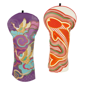 New Design Chinese Style Crane <strong>Koi</strong> Golf Headcover Embroidery Wood Driver Club Golf Head Cover Golf Headcover - Product Image 1