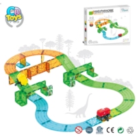 CBTOYS Juego de Pistas Magnéticas de Construcción, Juguete Educativo STEM con 2 Vehículos de Ingeniería para Niños