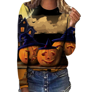 <span class=keywords><strong>T</strong></span>-<span class=keywords><strong>shirt</strong></span> imprimé décontracté à manches 3/4 pour femmes pour <span class=keywords><strong>Halloween</strong></span> XL impression 3D pour l'automne Season-MG354 - Product Image 3