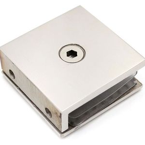Stainless Steel Glass <b>Clip</b> With Frame For Bathroom Door <b>Mirror</b> Light Finish F-2081 - Product Image 2