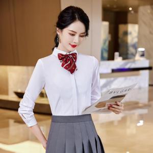 Vente en gros <span class=keywords><strong>prix</strong></span> vrac bonne qualité coton de travail extensible à manches longues bureau femmes chemisier chemises habillées pour dames - Product Image 6