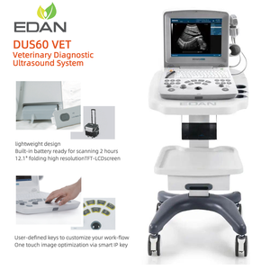 Appareil d'échographie Doppler couleur vétérinaire <span class=keywords><strong>Edan</strong></span> DUS60 VET 2D 3D, scanner d'échographie <span class=keywords><strong>portable</strong></span>, écran TFT-LCD pliable de 12,1 pouces - Product Image 2