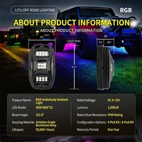 Vente en gros de feux sous carrosserie 12V 36W, 6 pods, éclairage décoratif pour voiture, UTV, feux LED RGB multicolores, accessoires pour camion, SUV