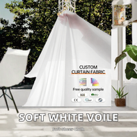 Tissu Voile Uni 100% Polyester Doux et Transparent Blanc pour Rideaux de Fenêtre - Fournisseur d'Usine CC-806