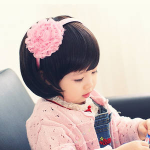 Nueva <span class=keywords><strong>Peluca</strong></span> de Seda Natural Mate para Niñas, Linda <span class=keywords><strong>Peluca</strong></span> de Cabello Largo Estilo Princesa para Bebés - Product Image 2