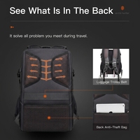 Sac à dos de sport imperméable Arctic Hunter avec sangle de chariot à bagages, poche pour parapluie, antivol, sac de sport pour hommes