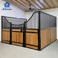 Panneaux d'écurie internes de cheval de stalle en bois de bambou préfabriqués de fantaisie d'acier inoxydable de coût bas