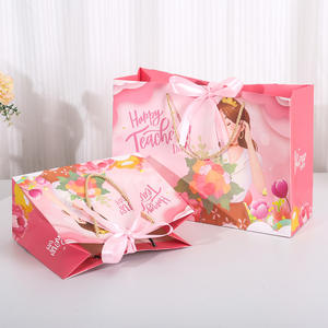 Sacs en papier d'achat personnalisés avec votre propre logo, écologiques, pour vêtements, chaussures, emballage, sacs cadeaux artisanaux roses - Product Image 3