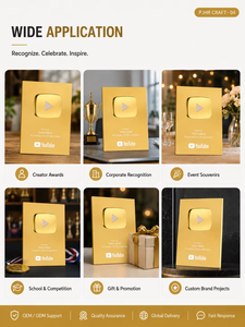 Trofeo de Metal Personalizado, Medalla, Placa, el Regalo Más Genial con Botón de Reproducción, Premios de YouTube en Plata y Oro, Regalos de Bienvenida al por Mayor - Product Image 4