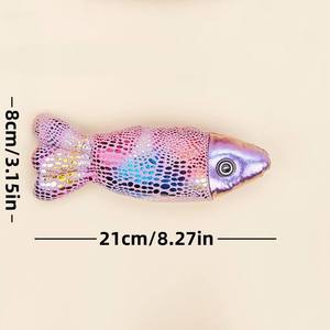 ของเล่นปลาตุ๊กตาผ้าพลัฌสีสันสดใส ใส่แคทนิป มีเสียงบีบ สำหรับแมว - Product Image 5