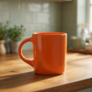 Tasses et mugs en grès, mug à café en céramique orange, couleur unie, design minimaliste, compatible micro-ondes et lave-vaisselle, pour la maison - Product Image 5
