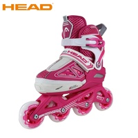 Patins à roulettes en ligne HEAD Aggressive Pink, réglables, roues en PU, semelle en cuir, roulements ABEC-5, certifiés EN13843