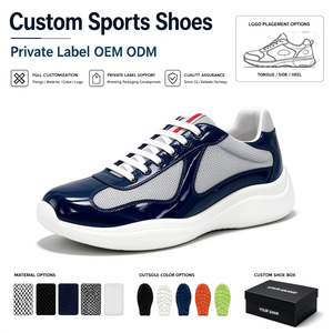 Zapatillas de Diseño Personalizadas con Suela Gruesa, Modernas, de Cuero y Malla, Estilo Copa América, Zapatos para Caminar, Marca Privada, Zapatos para Hombre - Product Image 1