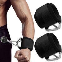 Bestseller transfrontalier : Sangles de cheville et bandes de poignet réglables en polyester avec fermeture à crochet pour entraînement de force (Lat Pulldown, Chest-press)