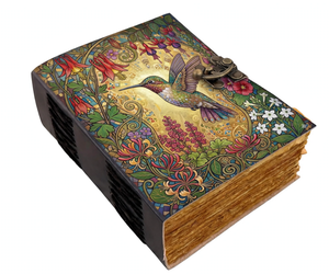 Handmade Hummingbird Leather Nature <b>Journal</b> Floral Vintage <b>Writing</b> Notebook Bird Lover Gift Rustic Diary for Travel and Sketch - Product Image 4