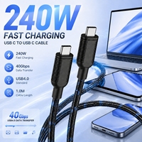 Câble de charge USB C 240W, transfert de données haute vitesse 40 Gbps, 1 m, câble Type-C tressé en nylon durable