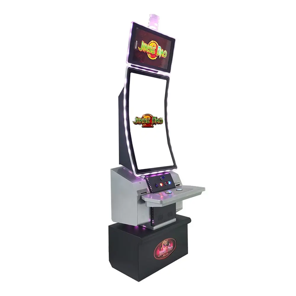 Mesin game koin terbaru layar sentuh melengkung kustom kabinet arcade Ultimate Fire Link power4 Game