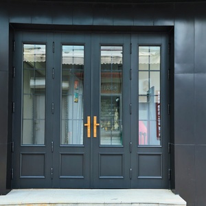 Porte à battants en alliage <span class=keywords><strong>d</strong></span>'aluminium commercial, verre anti-corrosion, finition peinte en <span class=keywords><strong>poudre</strong></span>, installation facile pour les devantures de magasins de vente au <span class=keywords><strong>d</strong></span>étail - Product Image 3