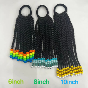 Trenzas de colores Coletas Extensiones de cabello con bandas de goma Brillo Arco Iris Trenzado Coletas Extensión Accesorios de peinado - Product Image 5