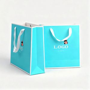 Hot Selling Green Art Paper <b>Kids</b> Gift Ribbon Handle Clothes Paper <b>Bags</b> with Logo - Product Image 2