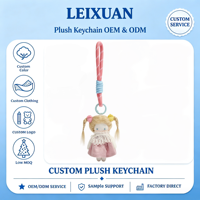 Porte-clés poupée fille blonde à double chignon, en robe de dentelle florale avec nœud perlé, pendentif de sac en tissu doux pour fille