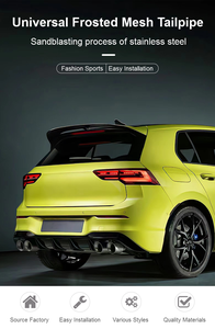Embouts d'échappement pour VW <span class=keywords><strong>Volkswagen</strong></span> <span class=keywords><strong>Golf</strong></span> MK5 6 <span class=keywords><strong>7</strong></span> 8 GTI, simple, en acier inoxydable 304, finition mate noire, haute performance - Product Image 4