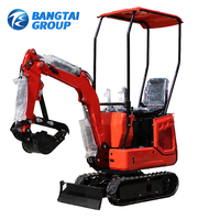 Mini-excavatrice de 1 tonne à oscillation zéro, excavatrice compacte avec largeur de chenilles réglable pour les travaux en espace restreint