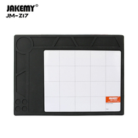 Tapis de travail magnétique en silicone résistant à la chaleur JAKEMY JM-Z17 blanc et noir de haute qualité, certifié CE, pour téléphone portable et appareil photo