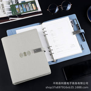 สมุดบันทึกธุรกิจ Lixing A5 พร้อมพาวเวอร์แบงค์และยูเอสบีไดรฟ์  ปกหนัง PU แบบถอดเปลี่ยนได้ ชุดของขวัญปรับแต่งได้ - Product Image 3