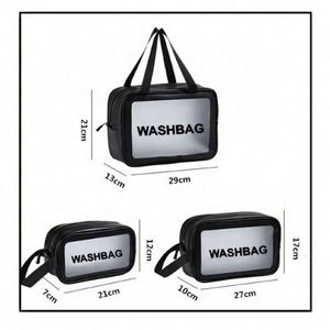 Custom Logo PU Leather PVC Transparent Clear Zipper Beauty Organizer <b>Storage</b> Bath Wash Cosmetic <b>Makeup</b> Bag - Product Image 2