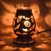 Brûleur de cire électrique en métal et verre pour Halloween, diffuseur d'aromathérapie de table, écologique, tension universelle pour usage domestique et hôtelier 1