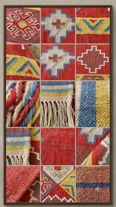 Tapis en laine tissé à la main du sud-ouest |   Tapis géométrique tribal bohème pour salon, chambre à coucher, décoration de sol rustique pour maison de style farmhouse - Product Image 5