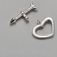 Coeur OT fermoirs résultats connecteur 925 collier en argent Sterling Bracelet fermoir à bascule pour la fabrication de bijoux