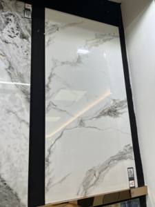 Carrelage en pierre de luxe moderne 600x1200 classique blanc doré glaçure pour KTV hôtel chez l'habitant magasin de vêtements espaces de travail - Product Image 2