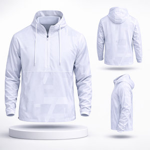 Fabricants de vêtements, design personnalisé, vêtements de sport performants, résistants à l'eau, coupe-vent, sweat-shirt à col zippé violet pour le golf - Product Image 1