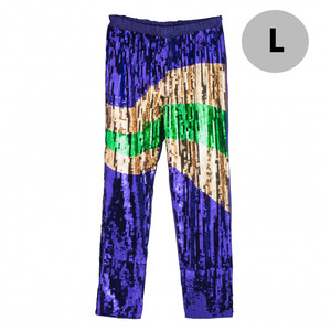 Vêtements de Mardi Gras pour femmes adultes, leggings à paillettes, <span class=keywords><strong>pantalon</strong></span> rayé violet - Product Image 3