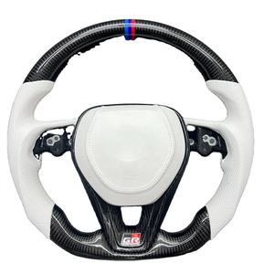 Volant en cuir et fibre de carbone pour <span class=keywords><strong>Toyota</strong></span> Camry Corolla Avalon Cruiser Sports 2018 2019 2020 <span class=keywords><strong>2021</strong></span> 2022 2023 2024 2025 2026 - Product Image 1