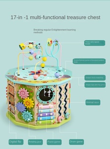Boîte à trésors en bois multifonctionnelle en cristal, cube d'activités Montessori, labyrinthe de perles éducatif, jouet d'éveil pour les enfants de 3 à 5 ans - Product Image 6
